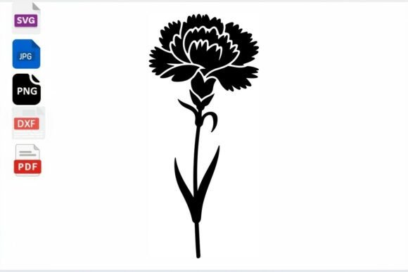 Carnation Flower SVG Cut File Floral