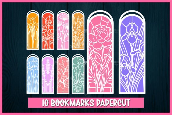 Floral Bookmarks Paper Cut SVG