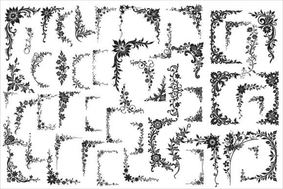 Floral Corner Frame Vector SVG