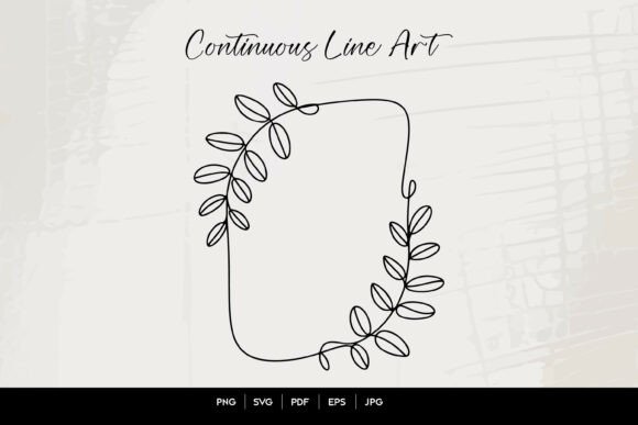 Floral Frame Line Art SVG