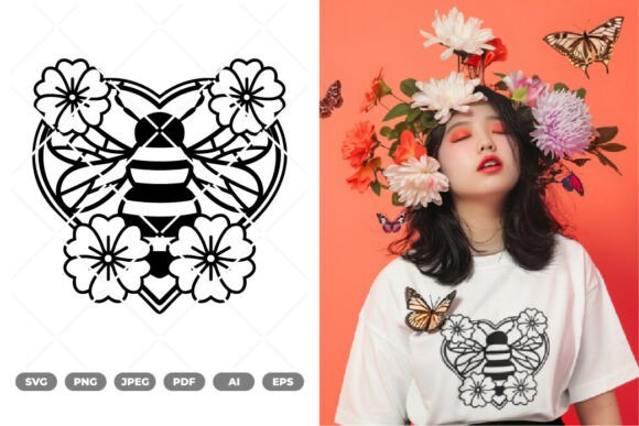 Floral Heart and Bee SVG Clipart Review