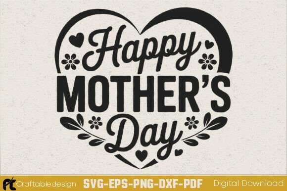 Floral Heart Mother's Day SVG