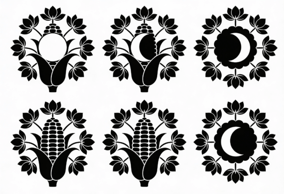 Floral Moon and Corn SVG Bundle