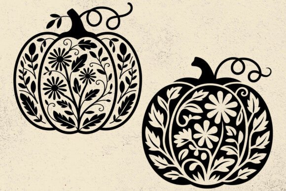 Floral Pumpkin Vector Illustration Svg