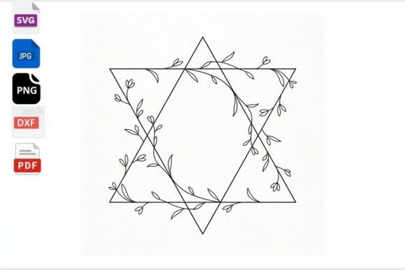 Floral Star of David SVG Cut File