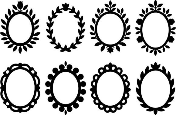 Oval Frames SVG Bundle Vintage Floral