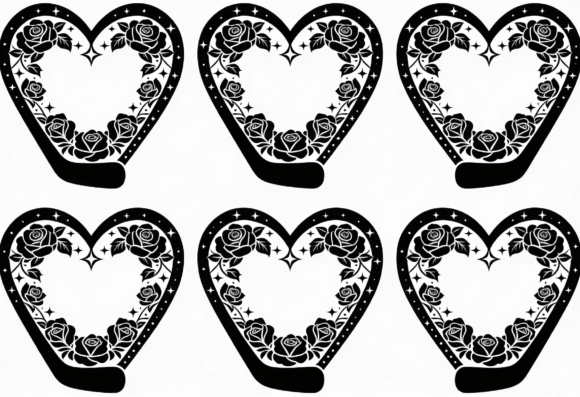 Rose Heart SVG Cut File Floral Design