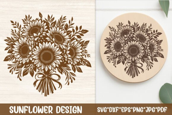 Sunflower Bouquet SVG Engraving File