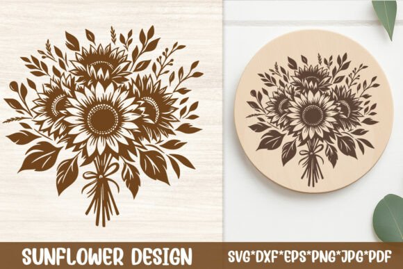 Sunflower Bouquet SVG Farmhouse Laser