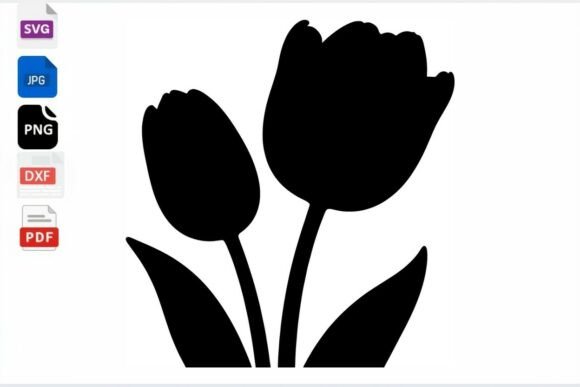 Tulip Silhouette SVG Cut File Floral