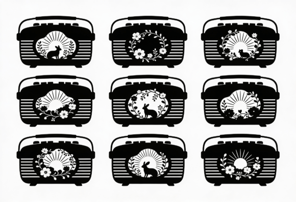 Vintage Radio SVG Bundle Bunny Floral